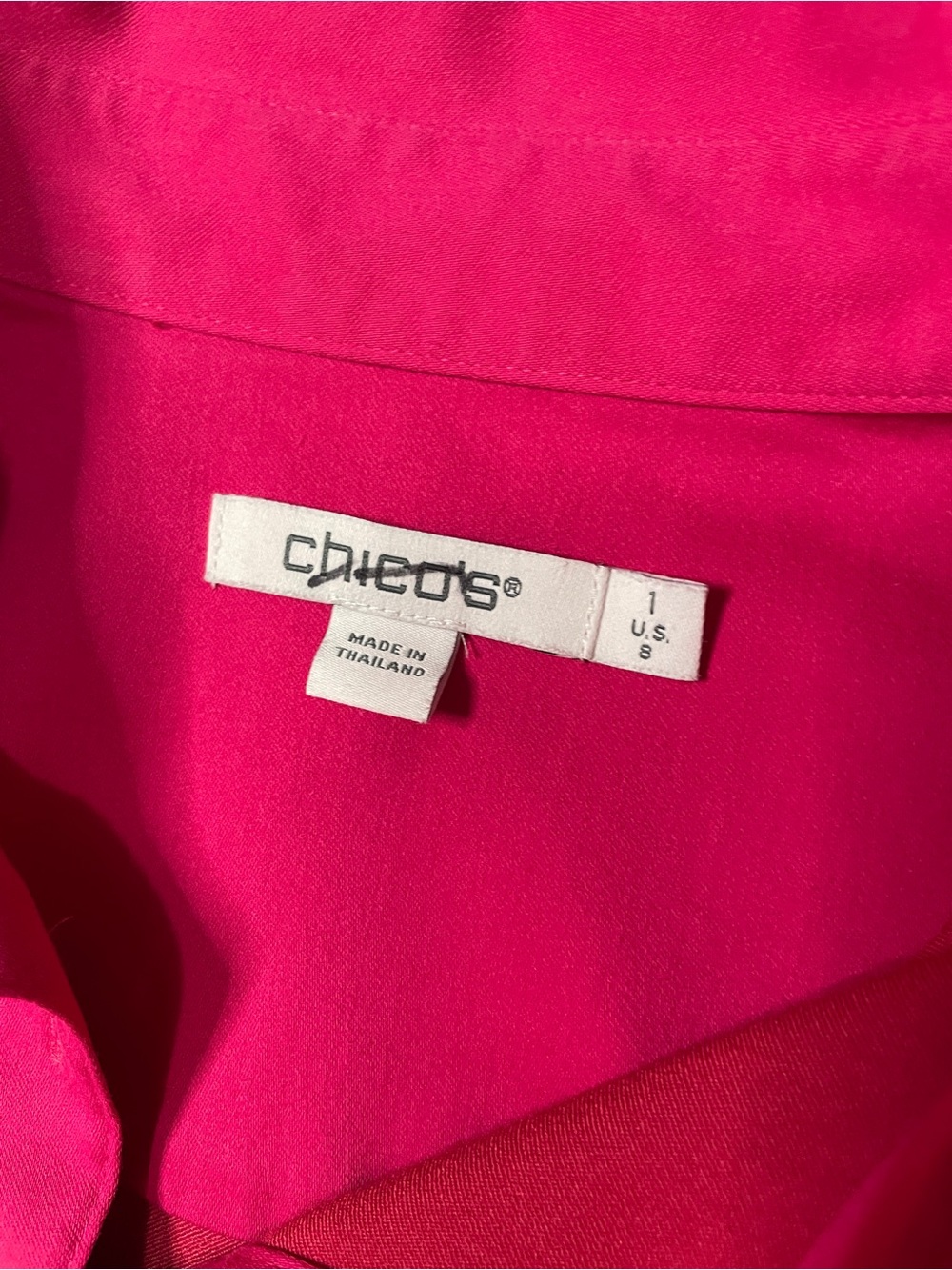 Chico's Fuchsia Button-Down Bell Sleeve Shirt - Picture 3 of 6